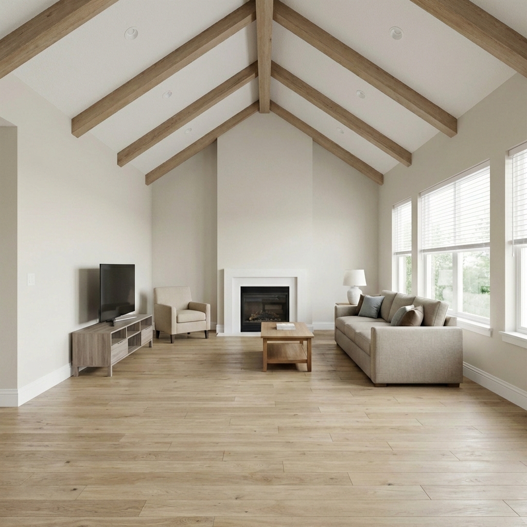 Their Living Room Was Clean, Bright, and Completely Soulless. AI Blended Hygge + Mid-Century Modern and Finally Gave It a Pulse (32 Before & After Designs)