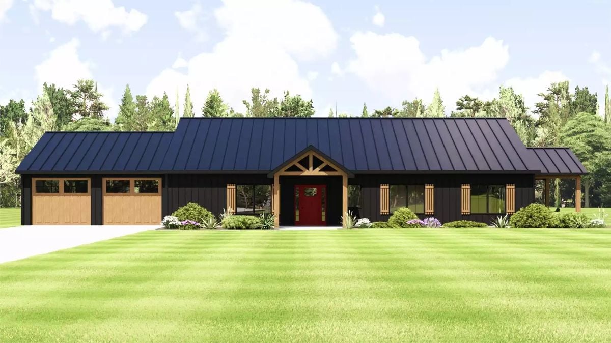 Ranch-Style 3-Bedroom Quiet Cove Lane Home with Front Porch and Covered Patio (Floor Plan)