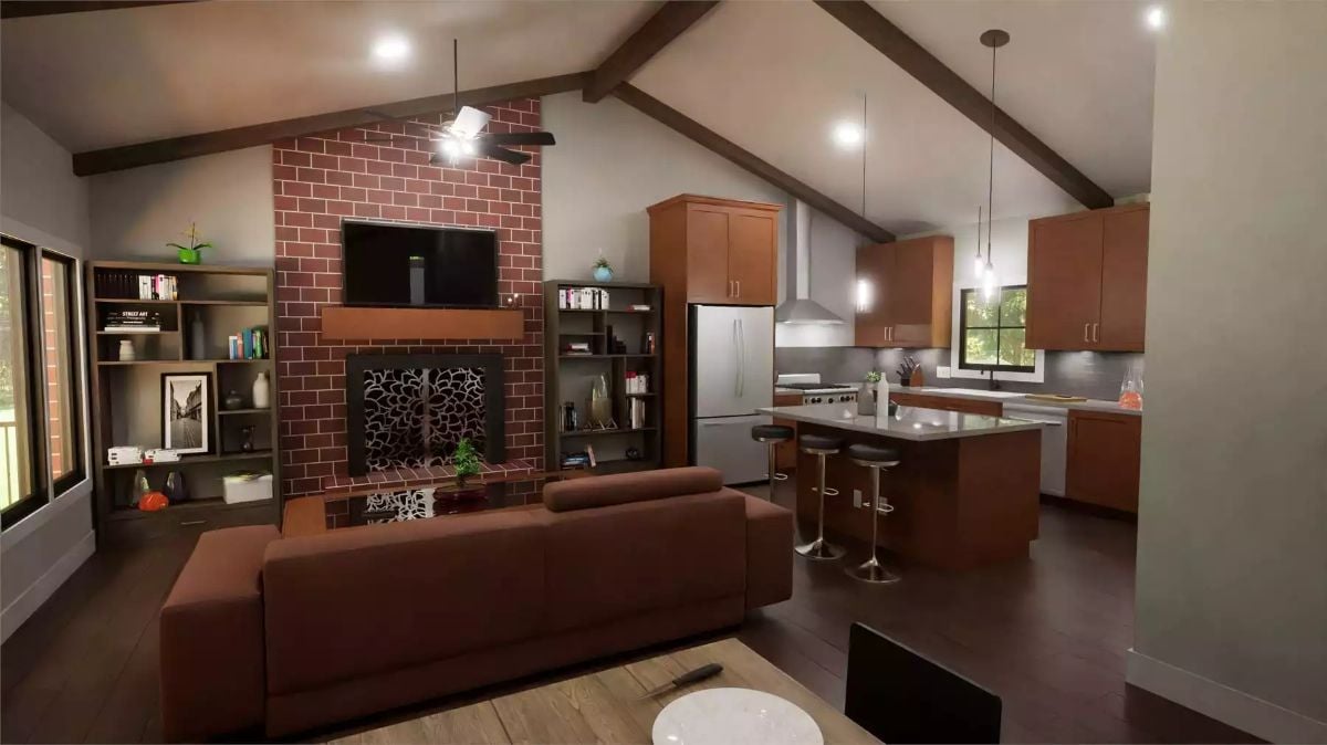 Family Room and Kitchen