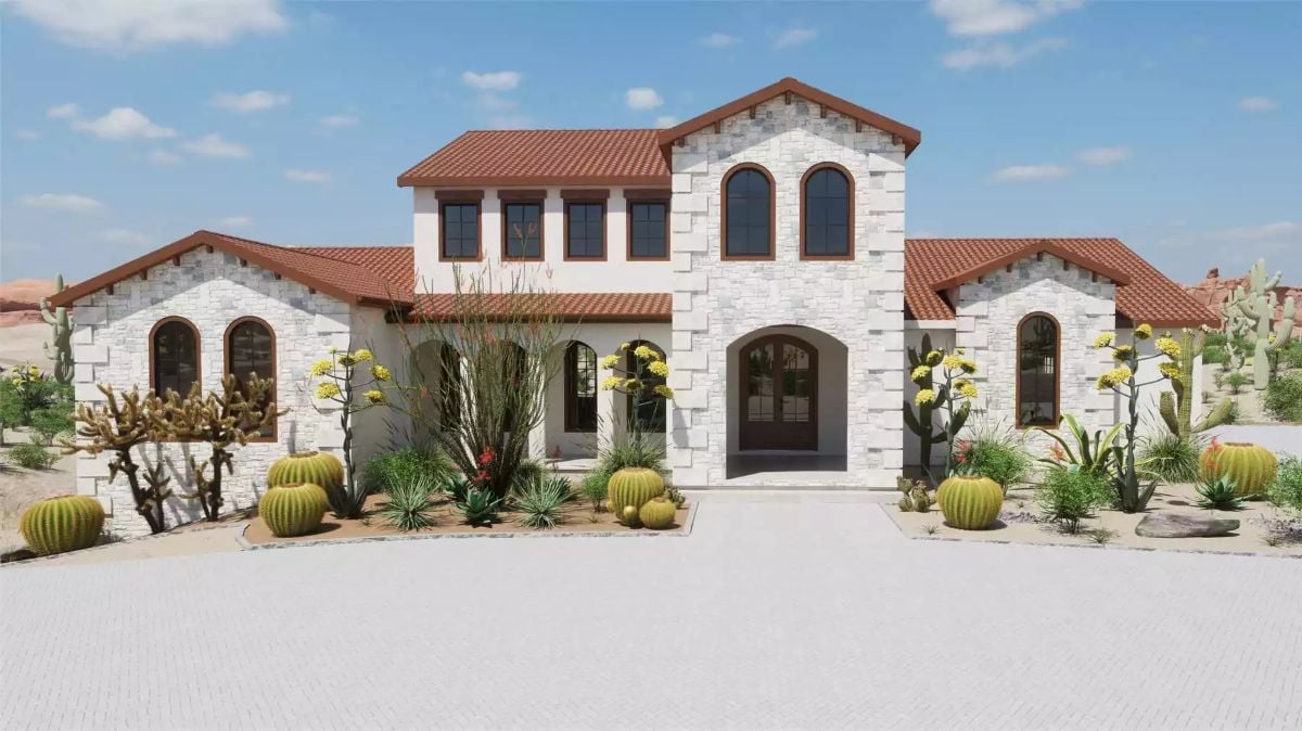 Spanish-Style 5-Bedroom Greythorn Pass Home with 3-Car Garage and Open-Concept Living (Floor Plan)