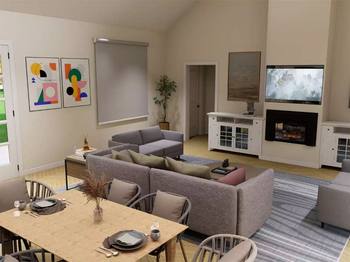 Living Room and Dining Area