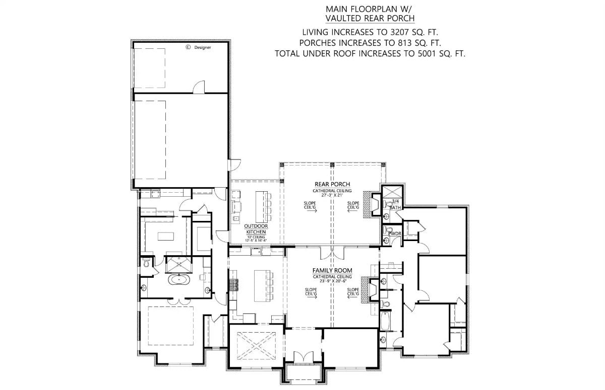 Vaulted Rear Porch Option