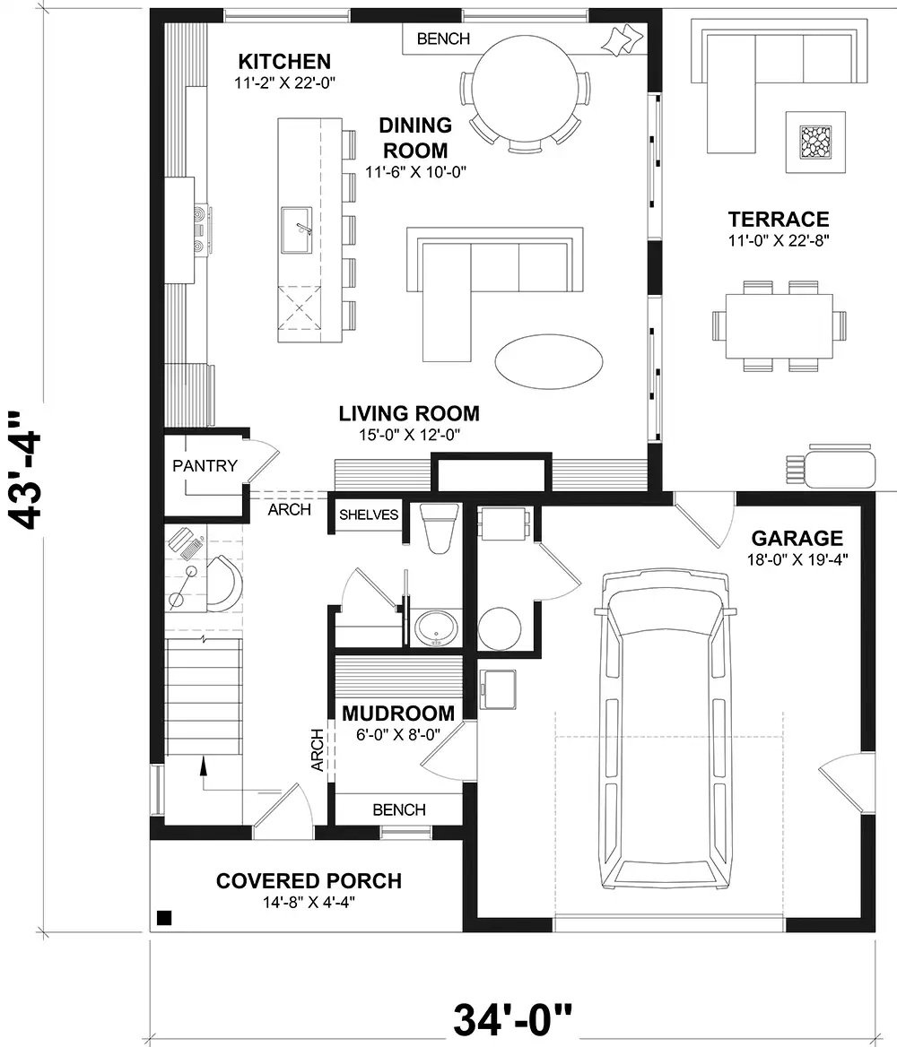 Main Level Floor Plan