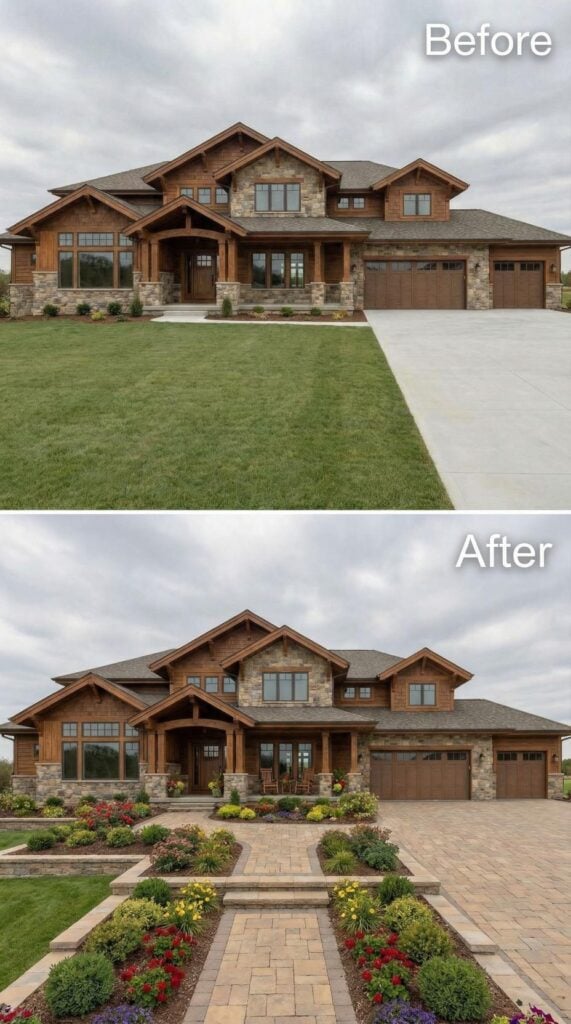35 Craftsman Home Front Yard Before & After Transformations – Home ...