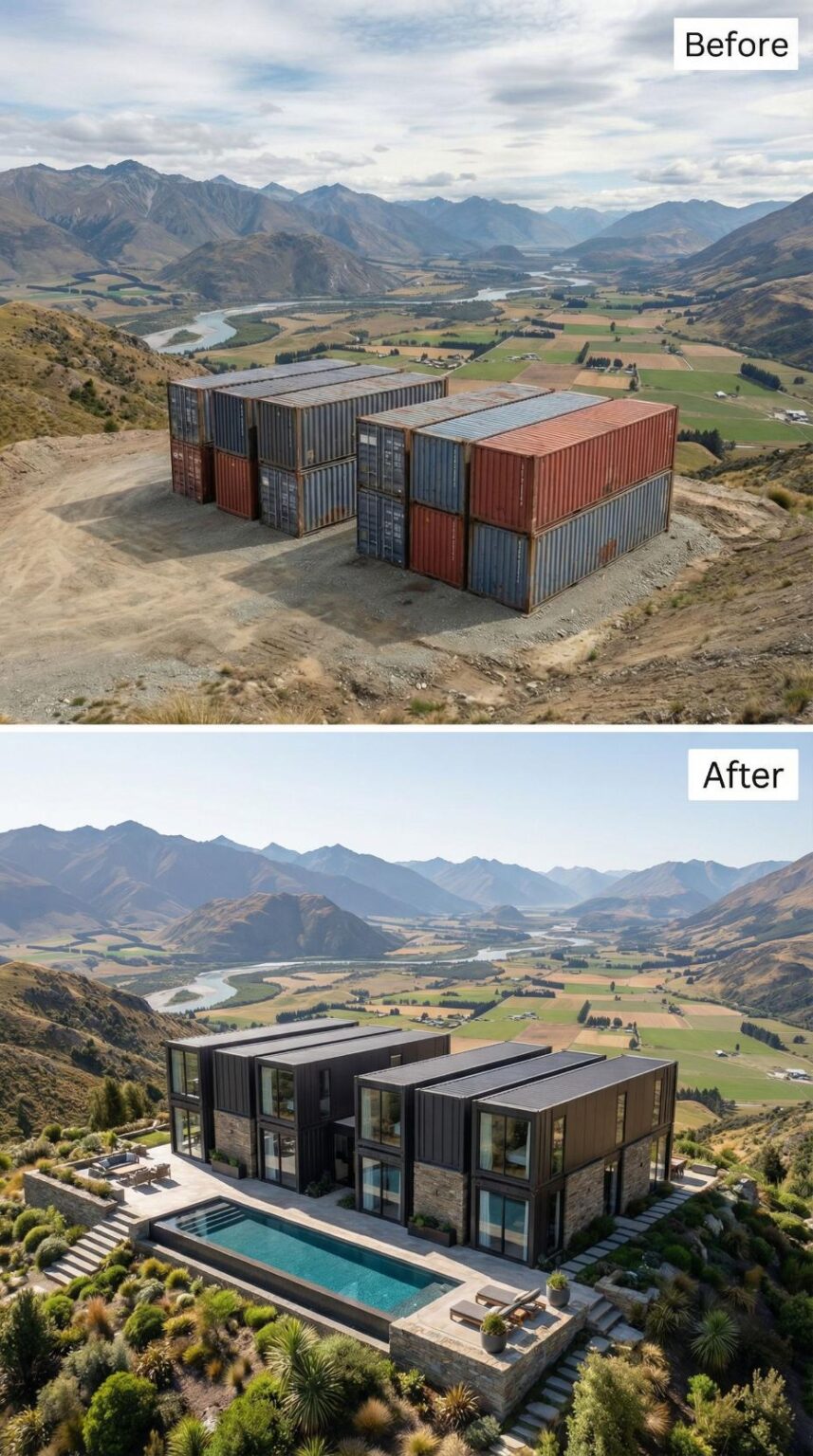 40 Before & After $10 Million Shipping Container Mansions – From ...