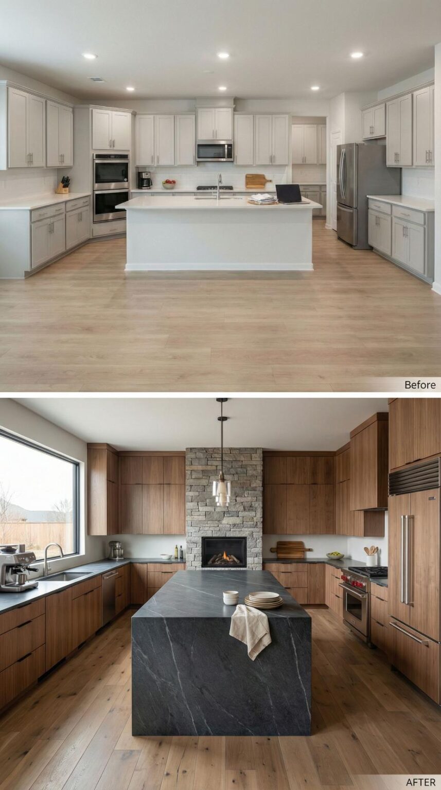 35 Before & After Kitchen Transformations – From Boring Builder Grade ...