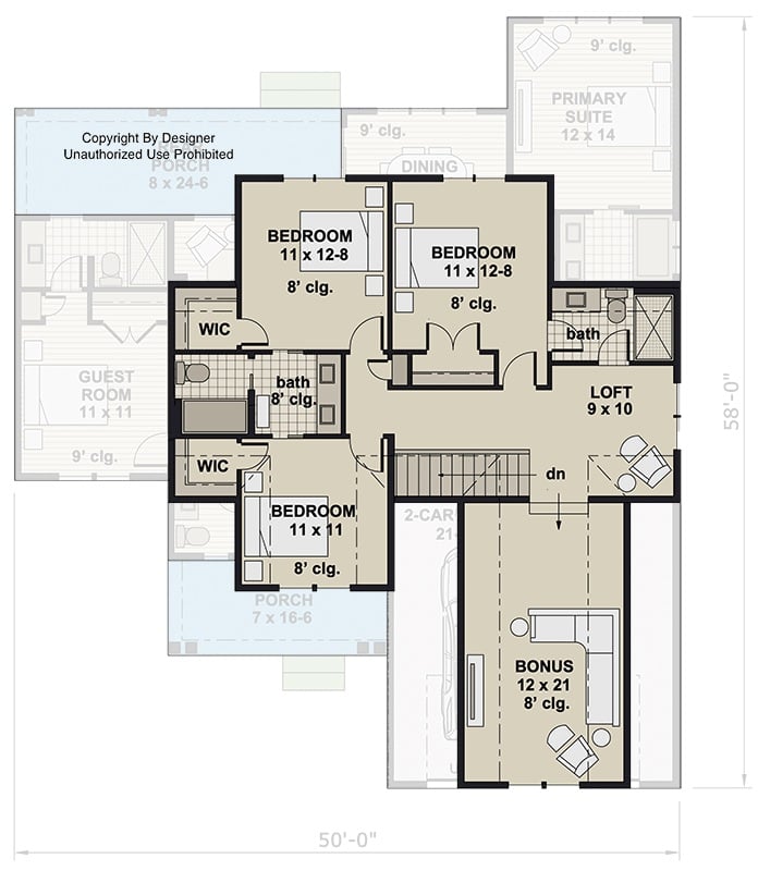 Second Level Floor Plan