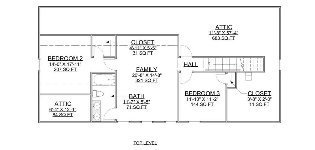 Second Level Floor Plan