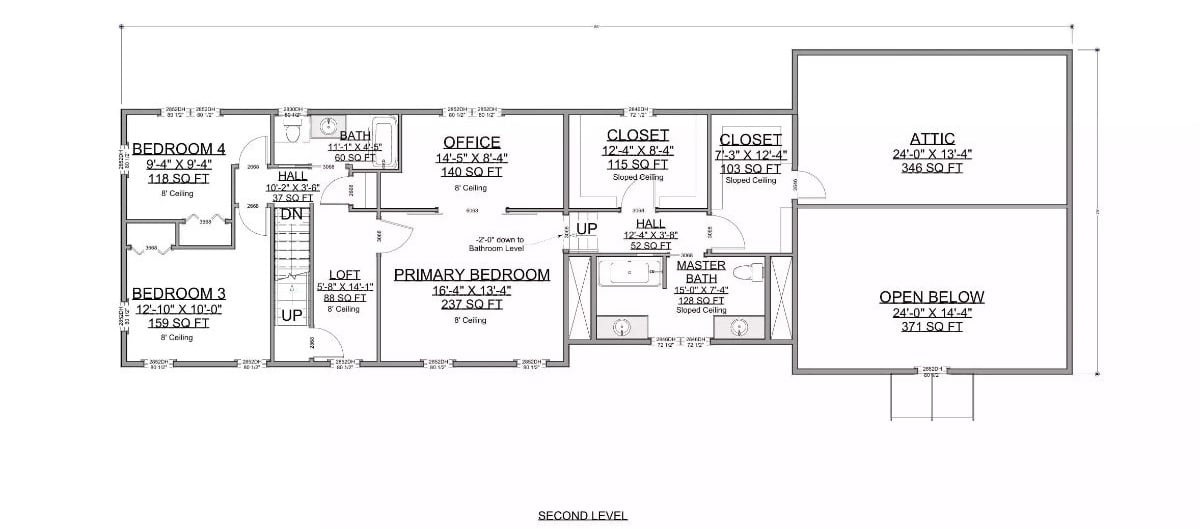 Second Level Floor Plan