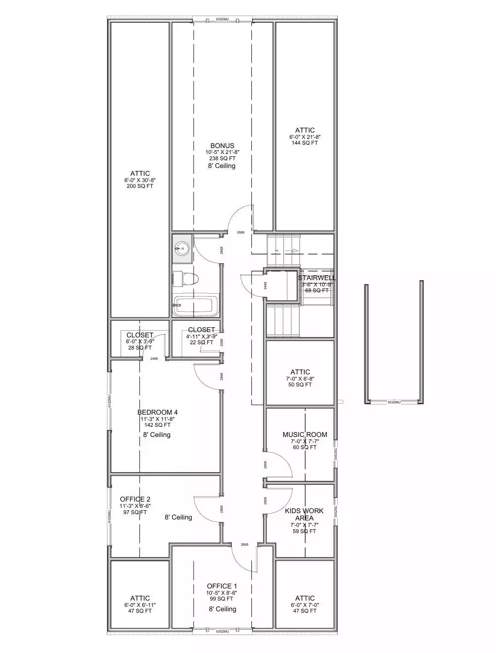 Second Level Floor Plan