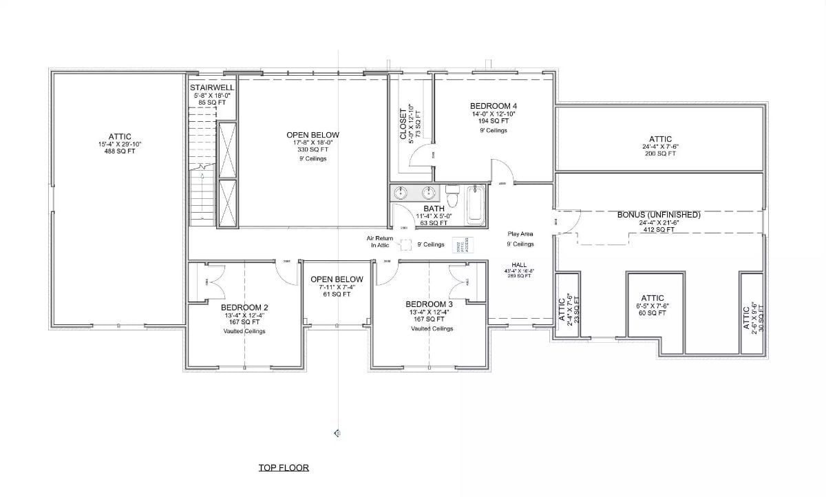 Second Level Floor Plan
