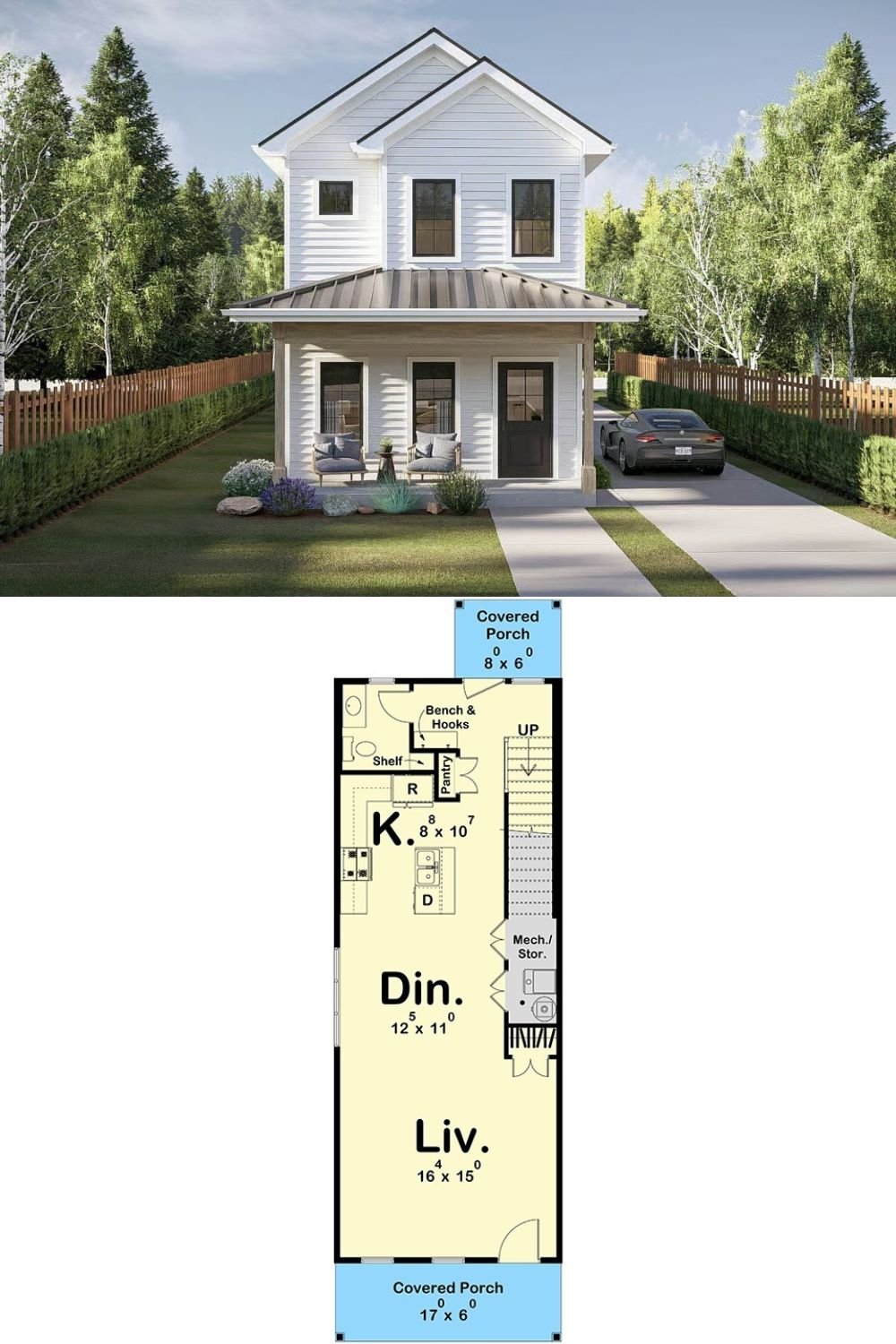3-Bedroom Traditional Home for a Narrow Lot with Jack and Jill Bathroom (Floor Plan)