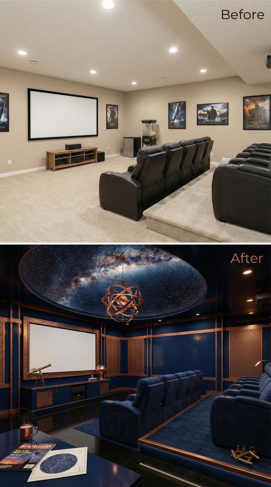 Celestial Dome and Copper Millwork Eclipse Beige Open Basement