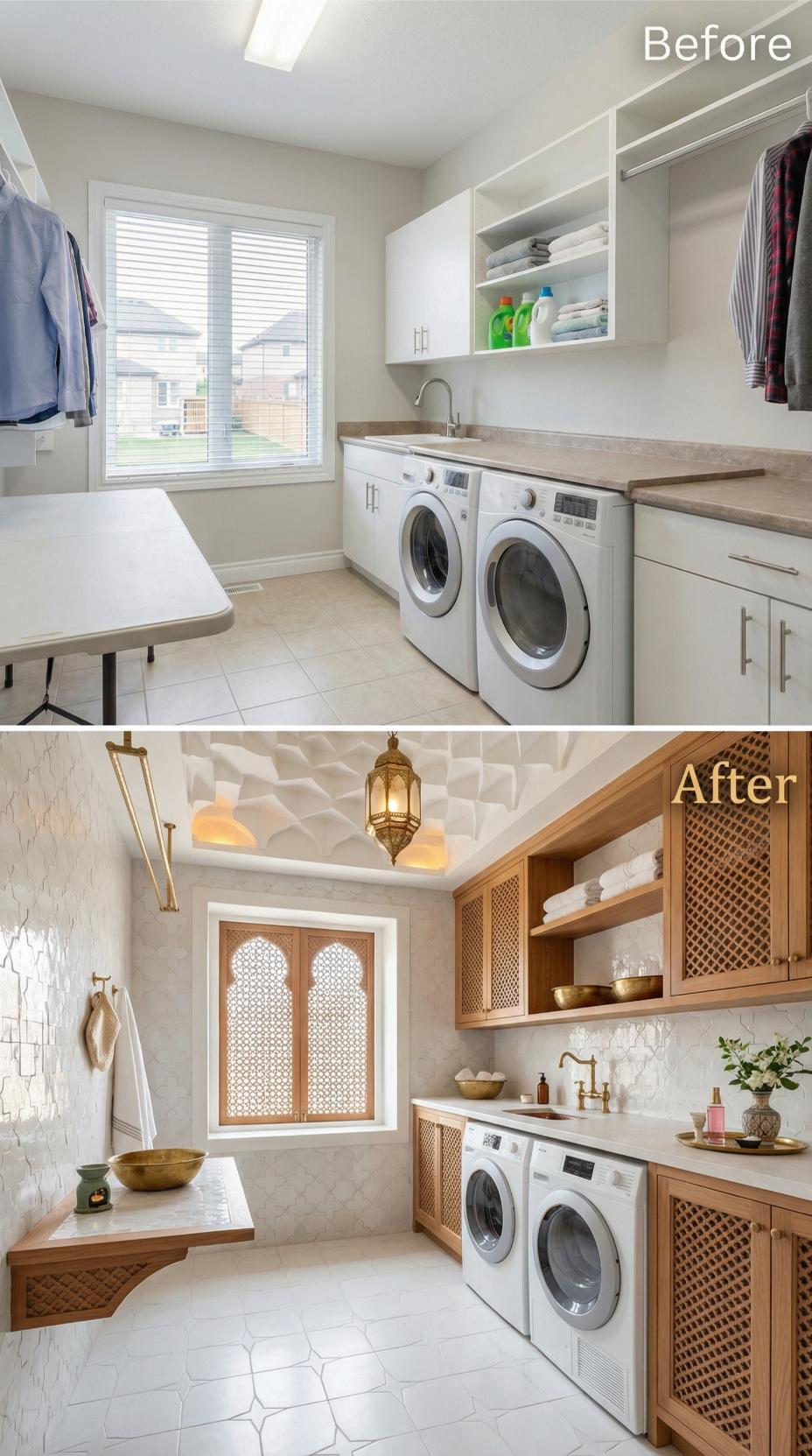 Moroccan Lattice Doors and Ornate Brass Lantern Retire Suburban Simplicity