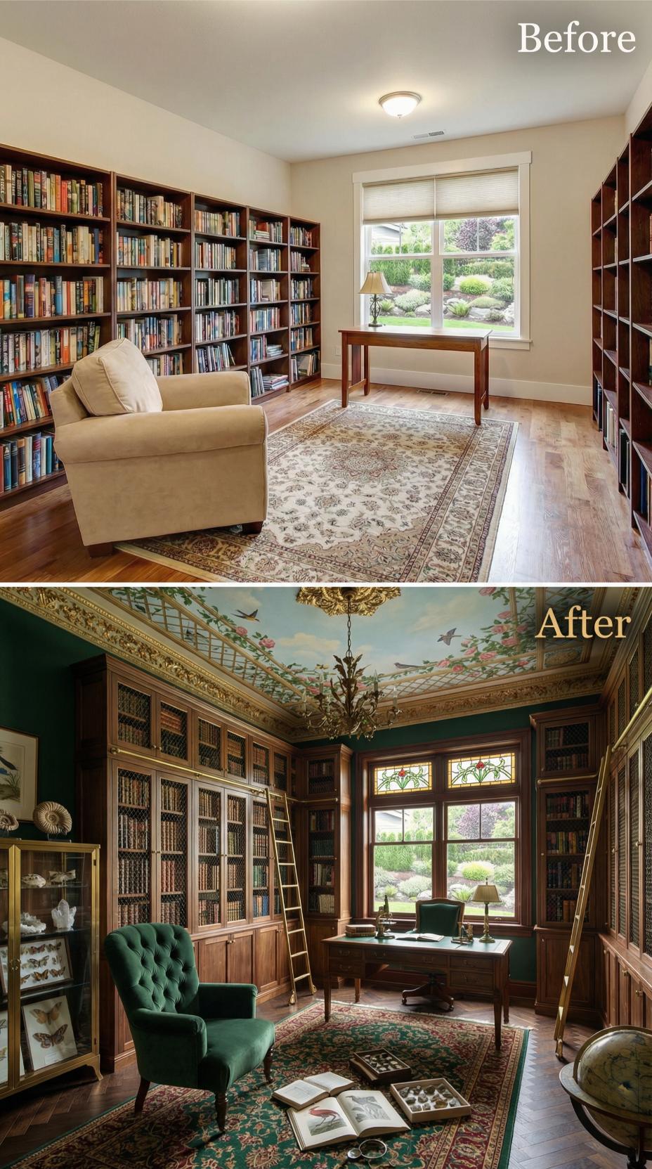 Stained Glass and Sky Murals Replace Simple Windows