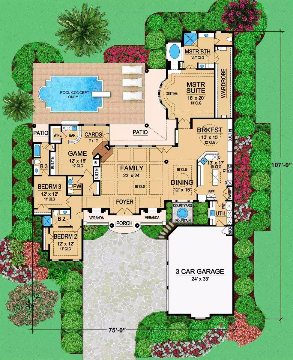 Floor Plan: The Master Suite Claims a Private Corner Away From Traffic