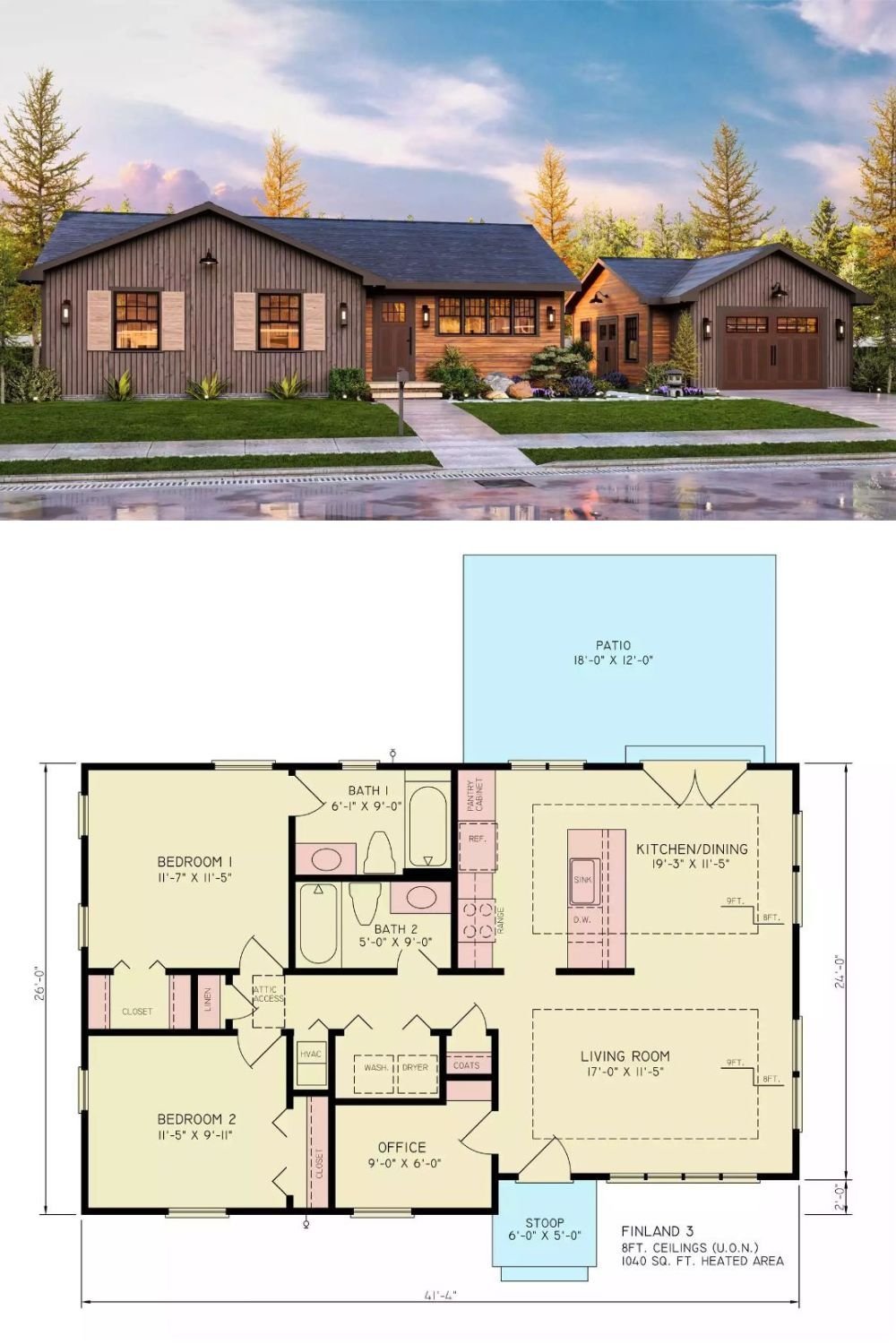 Candle Lake Ranch-Style Home with 2 Bedrooms and Open-Concept Living (Floor Plan)