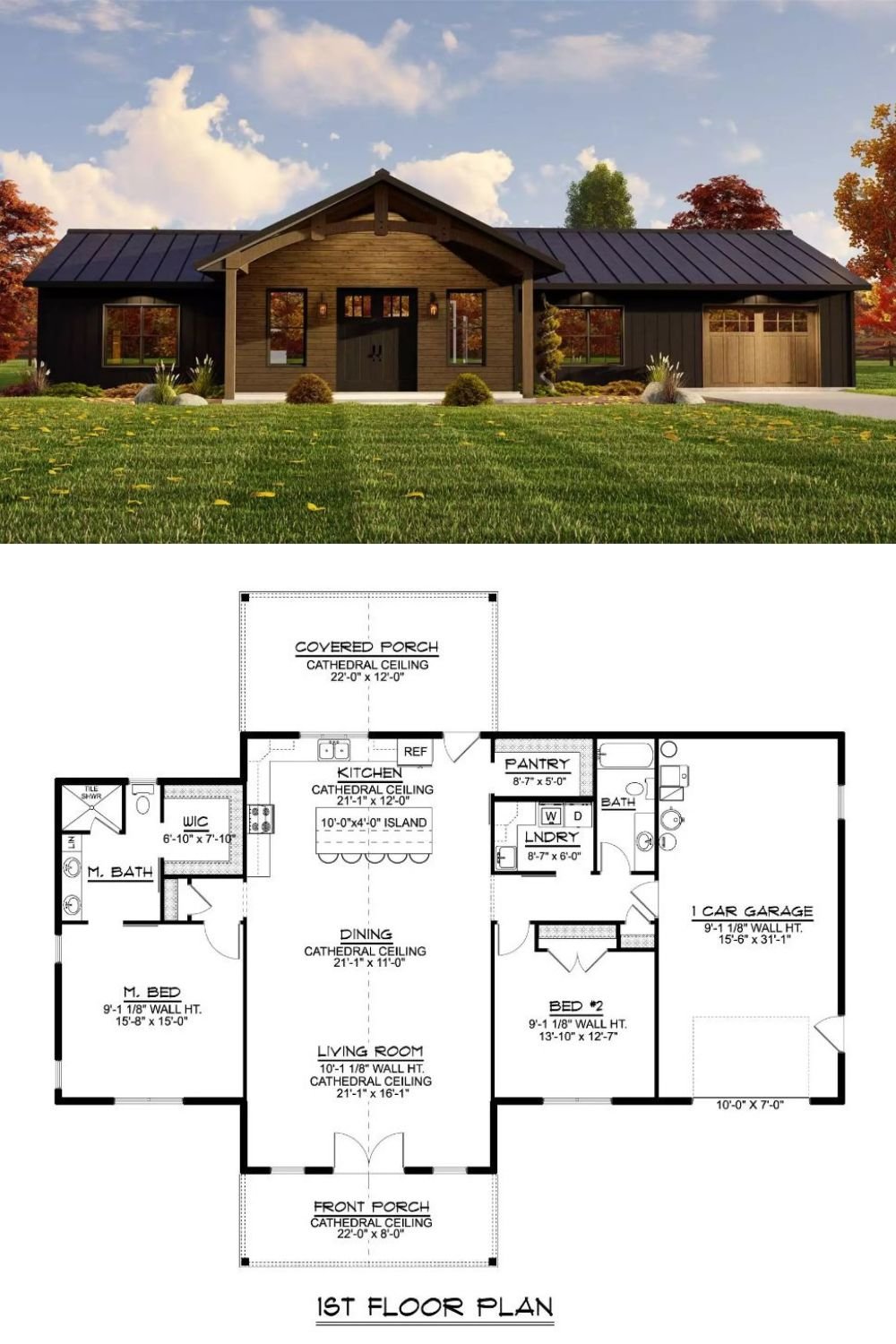 Heston Valley 2-Bedroom Ranch with Open Living Space and Covered Patio (Floor Plan)