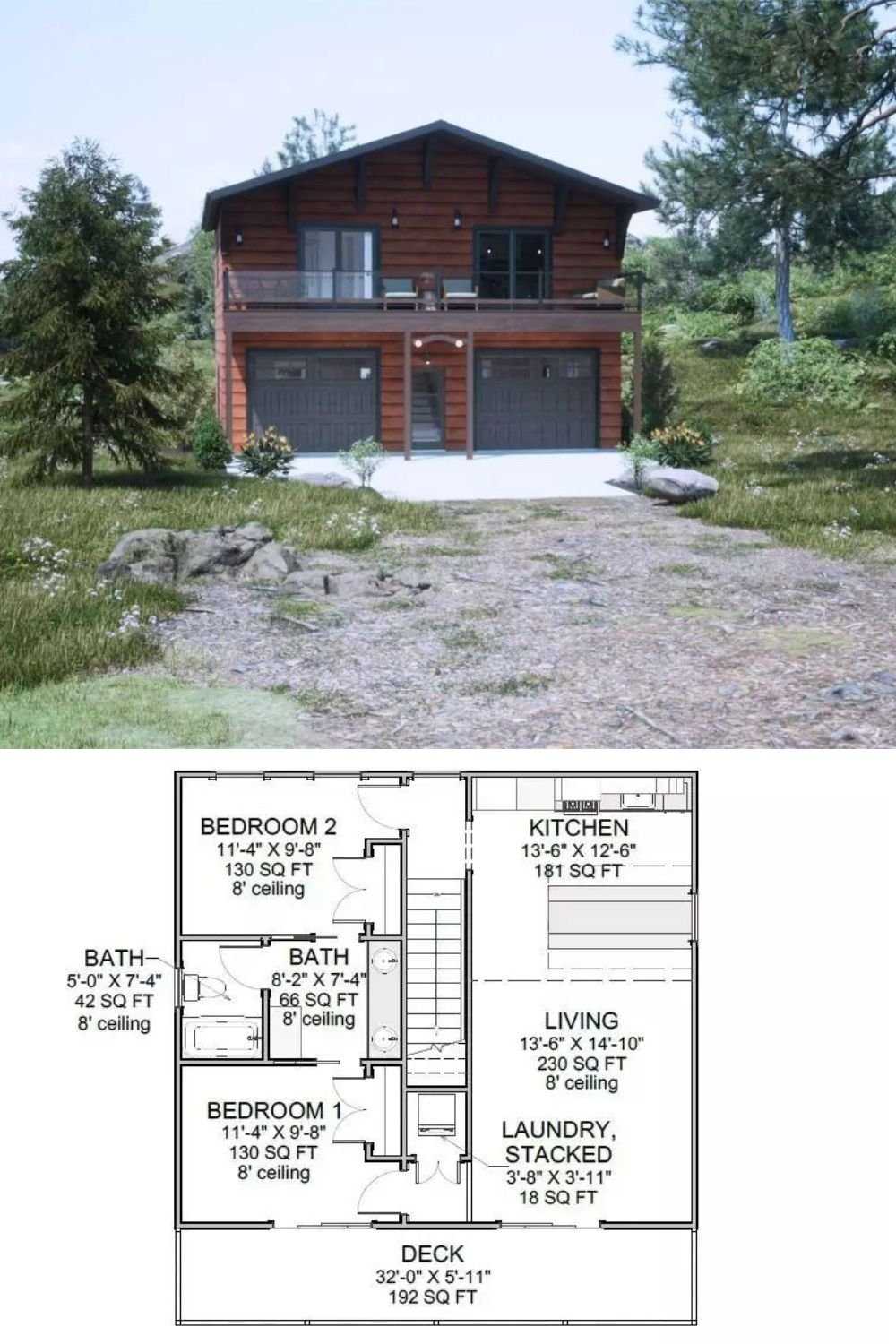 2-Bedroom Cottage-Style Thornfield Way Home with Open Living Space and Jack & Jill Bath (Floor Plan)