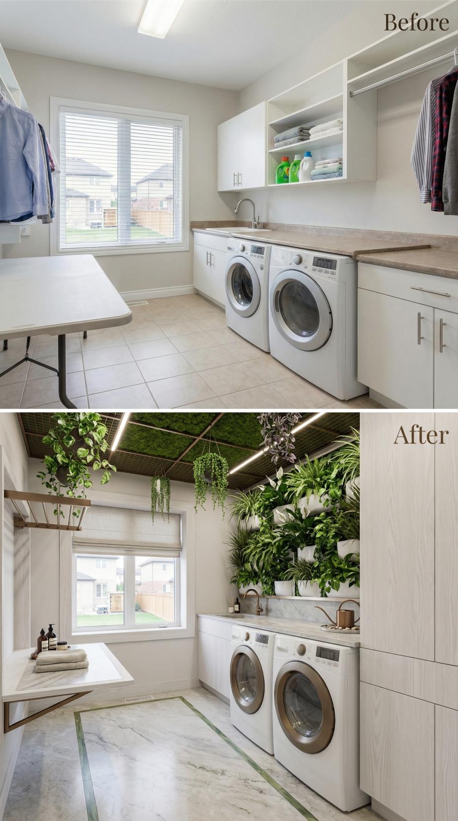 Moss-Covered Ceiling Trellis and Living Wall Banish Contractor Beige