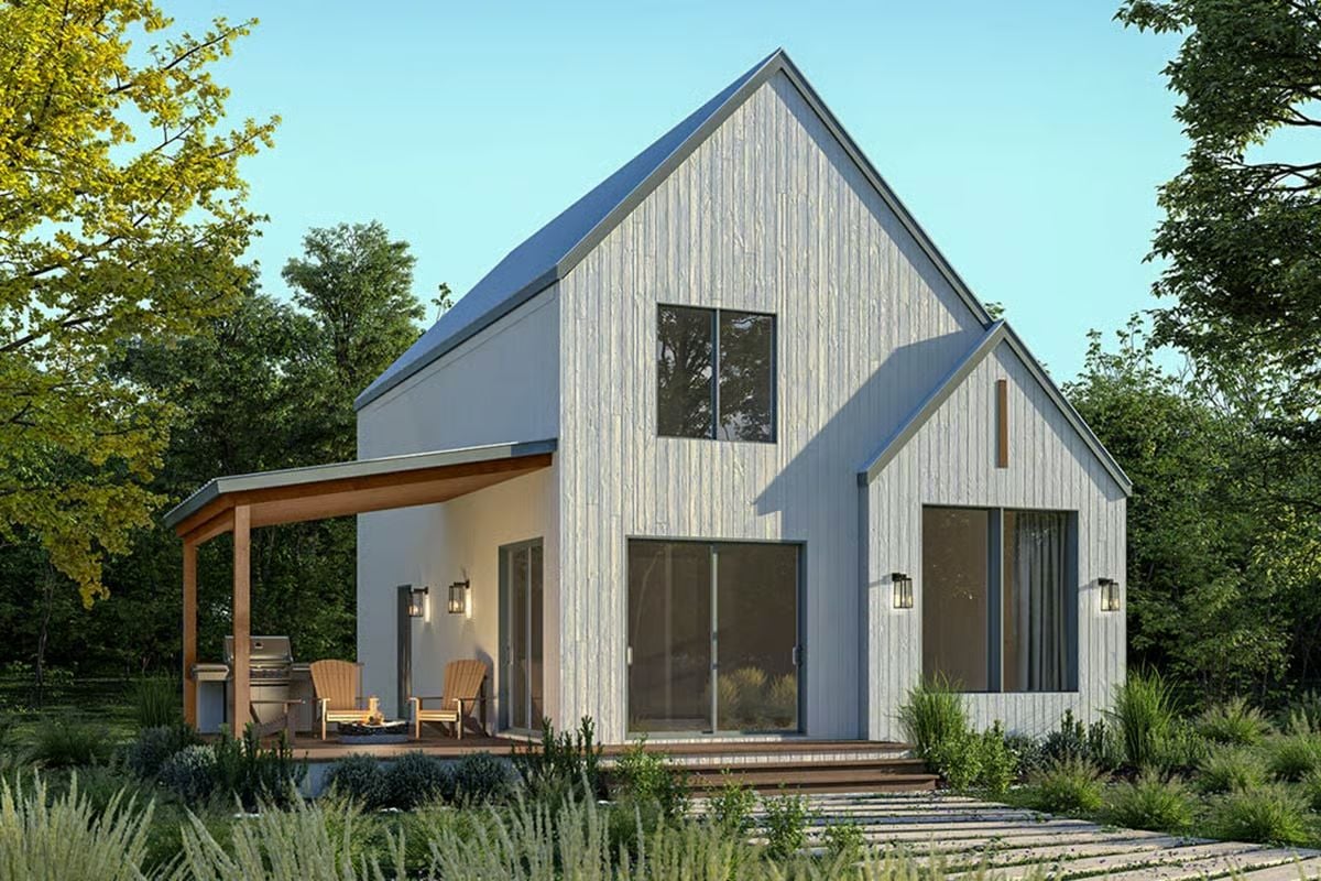 3-Bedroom Scandinavian Cottage with Balcony and Covered Terrace (Floor Plan)