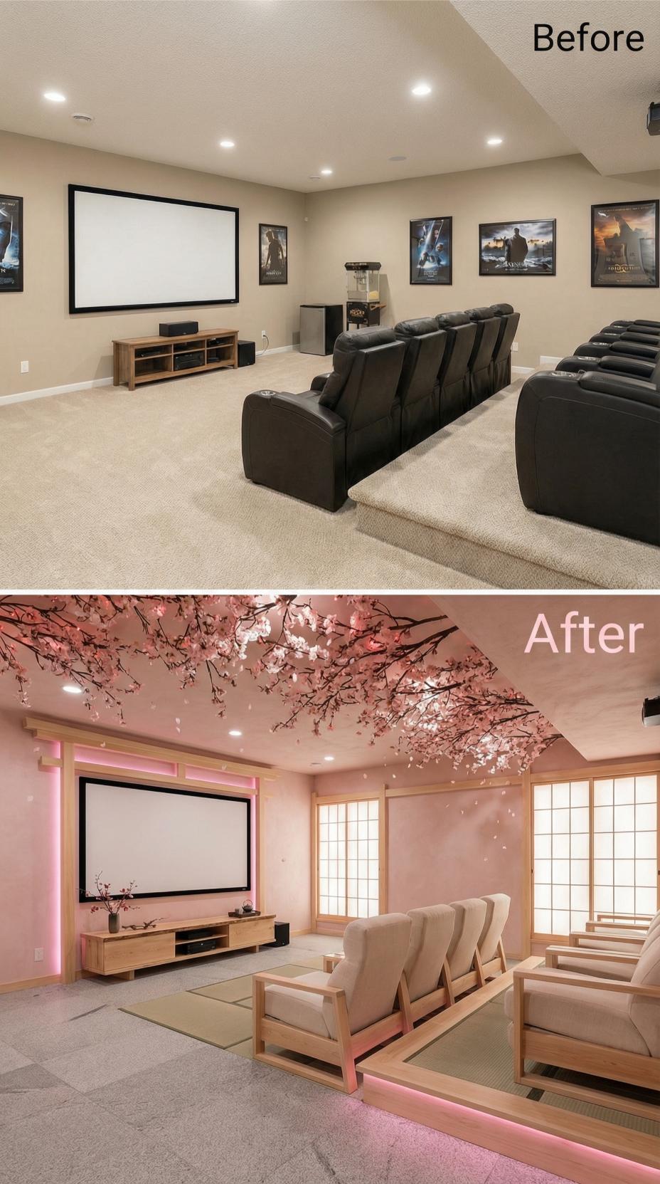 Cherry Blossom Canopy and Shoji Screens Dissolve Western Theater Rows