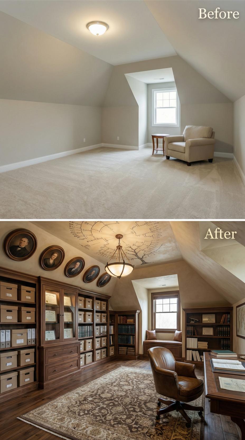 Genealogy Archive with Bronze Pendant and Family Portrait Gallery