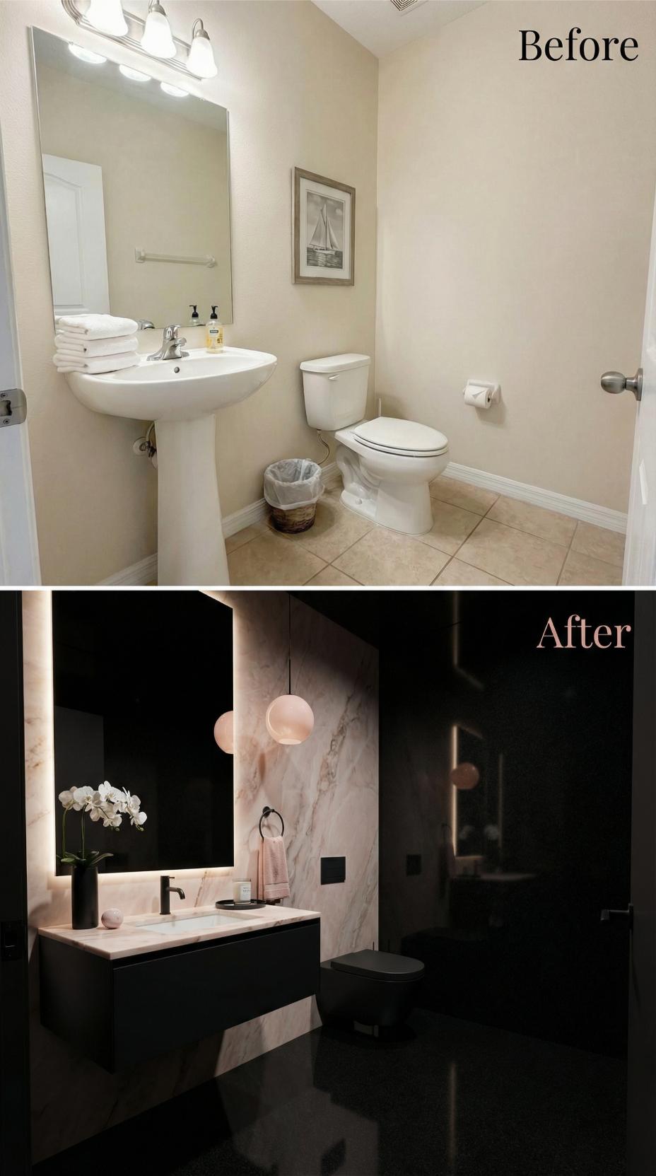 Black Walls and Marble Veining Overthrow Pedestal Convention