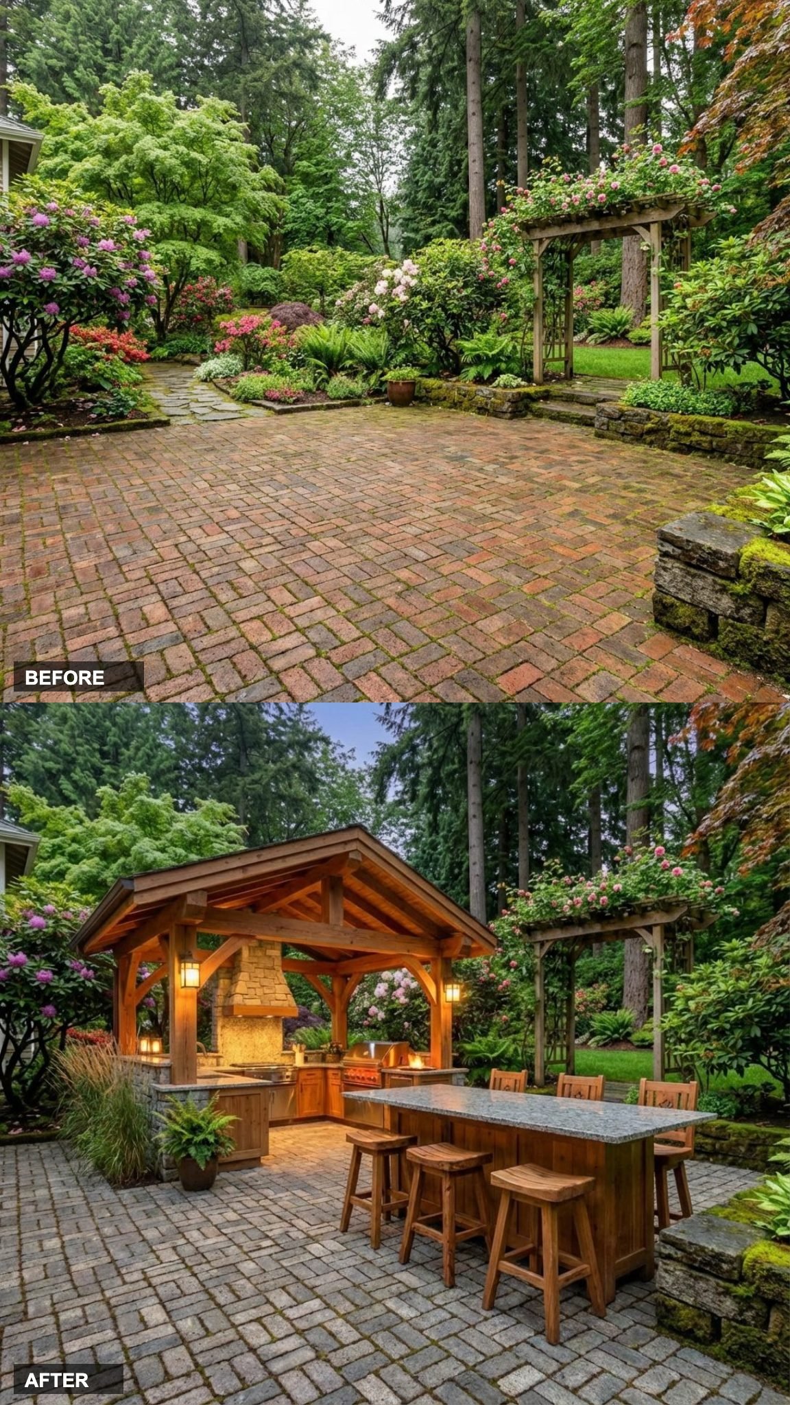 Lodge-Modern Cedar and Granite: Where Pacific Northwest Camp Aesthetic Meets Serious Outdoor Kitchen