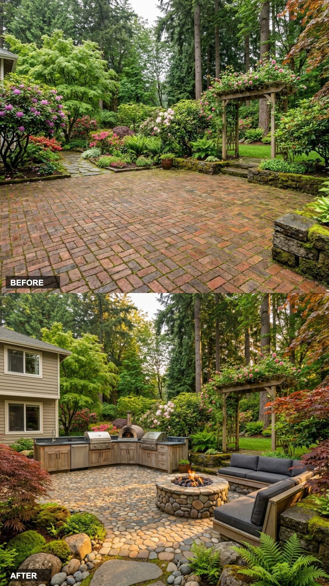 Cypress Wood and River Stone Build the Kind of Fire Lounge That Keeps People Outside Until Midnight