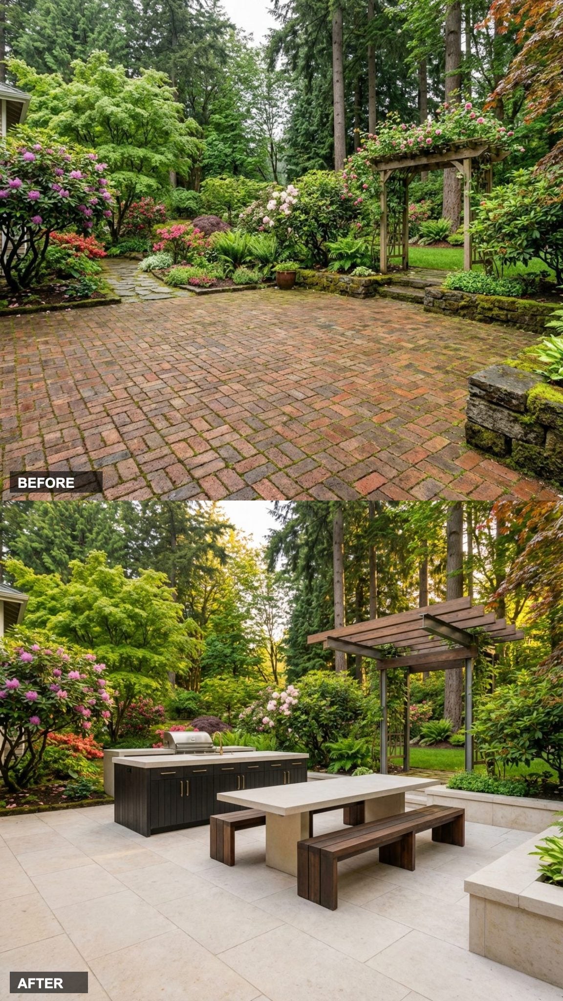 Shou Sugi Ban and Pale Limestone: A Light-and-Dark Outdoor Dining Retreat That Photographs Beautifully