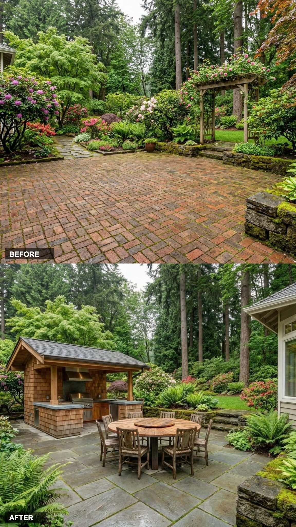 Cedar Shingles and Bluestone Build an Entertaining Terrace That Feels Like a Country Club Without the Membership