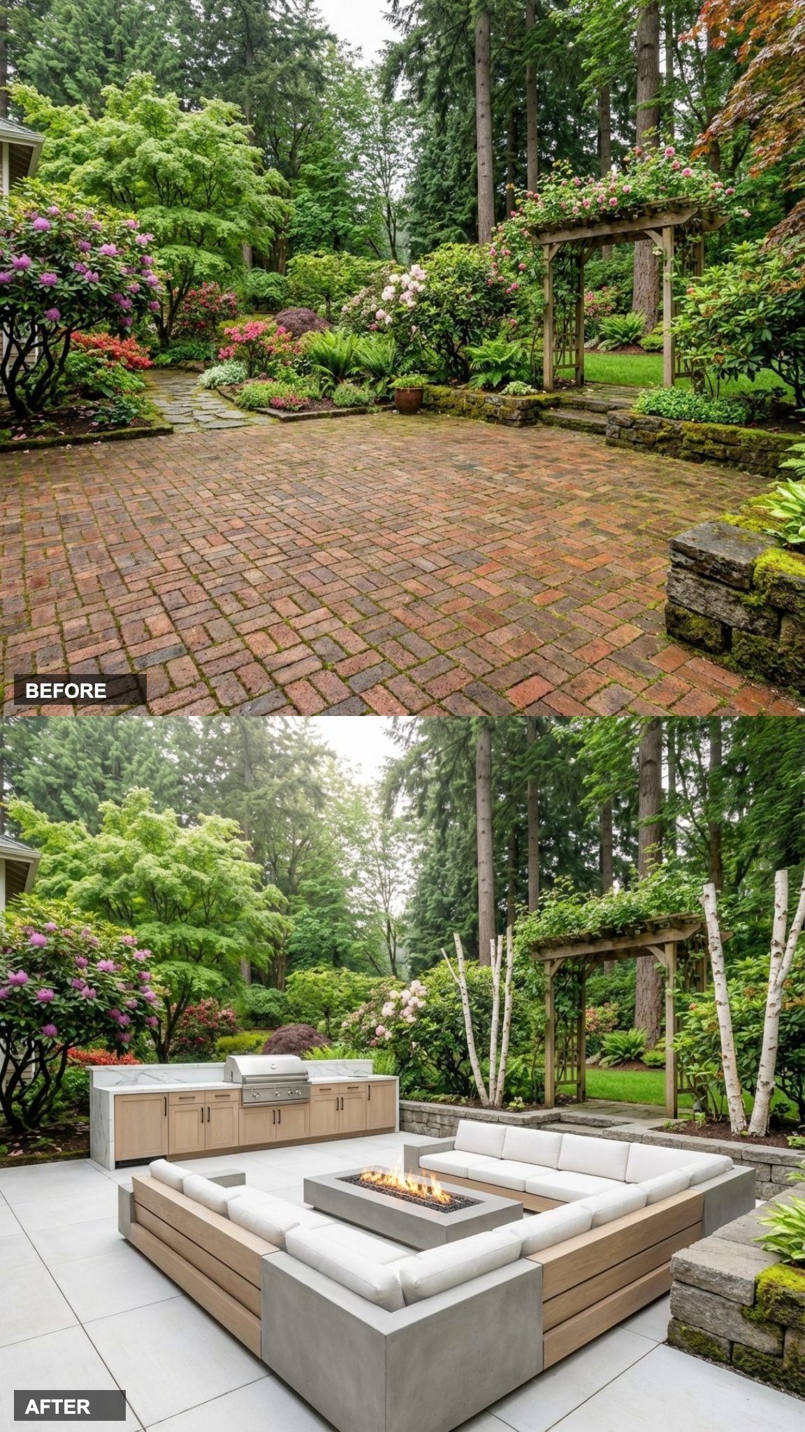Stripped White Oak and Concrete Take the Pacific Northwest Outdoor Kitchen Somewhere Scandinavian