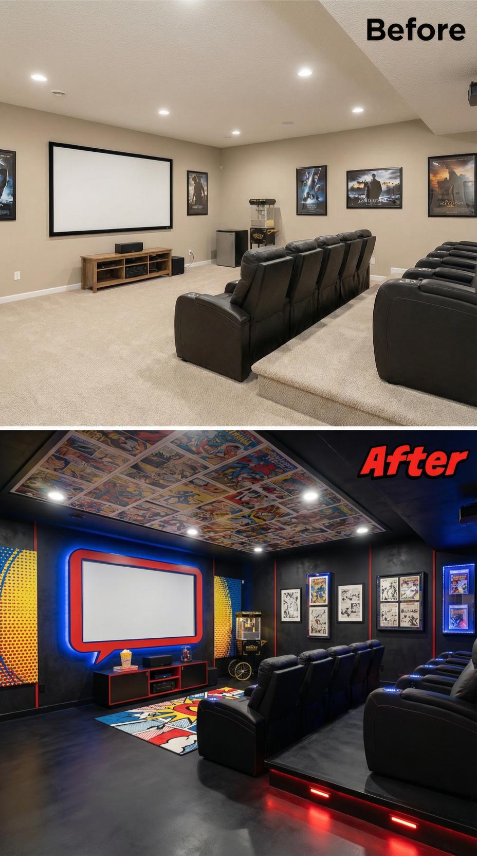 Comic Book Panels and Neon Speech Bubble Screen Annihilate Beige Calm