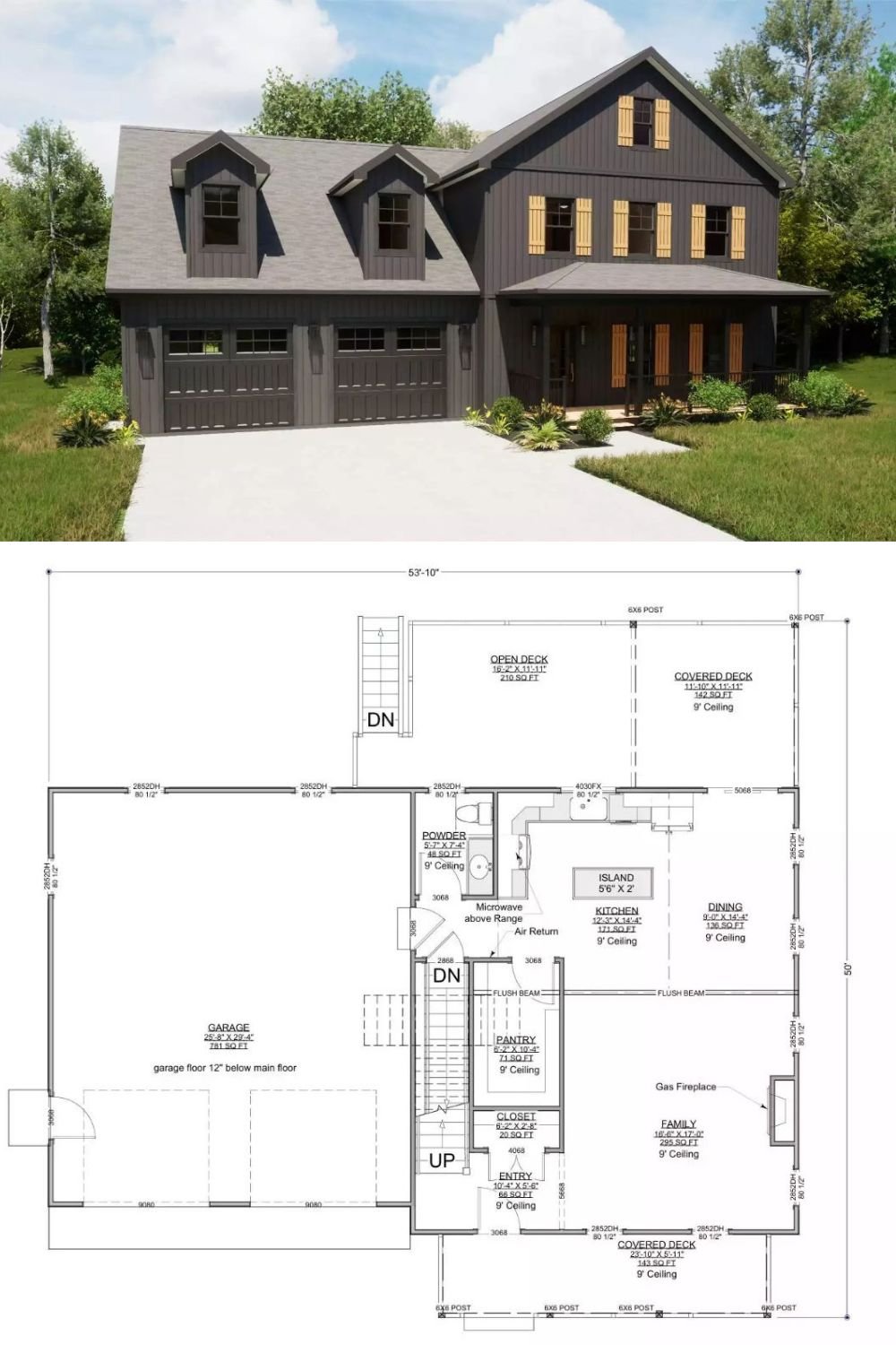 Amber Crossing 3-Bedroom Country-Style Home with Bonus Room and Double Garage (Floor Plan)