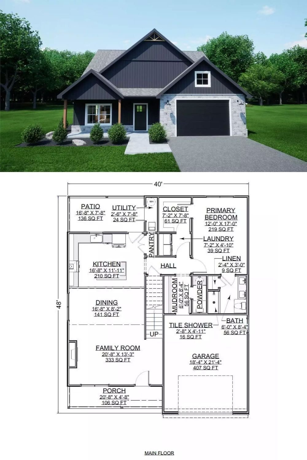 Crestbourne Trail 3-Bedroom Craftsman Home with Open Floor Plan and Bonus Room (Floor Plan)