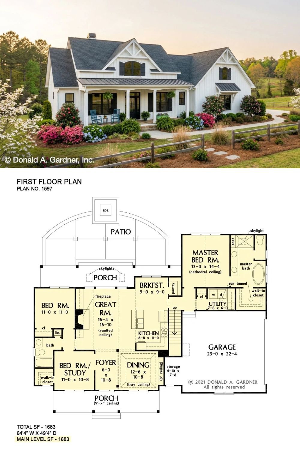 The Marissa 3-Bedroom Modern Farmhouse for a Corner Lot with Bonus Room (Floor Plan)