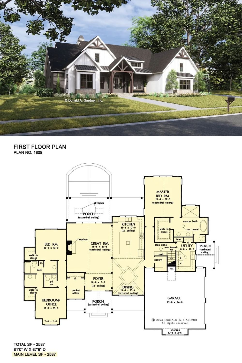 The Naomi 3-Bedroom Modern Farmhouse for a Corner Lot with Bonus Room (Floor Plan)