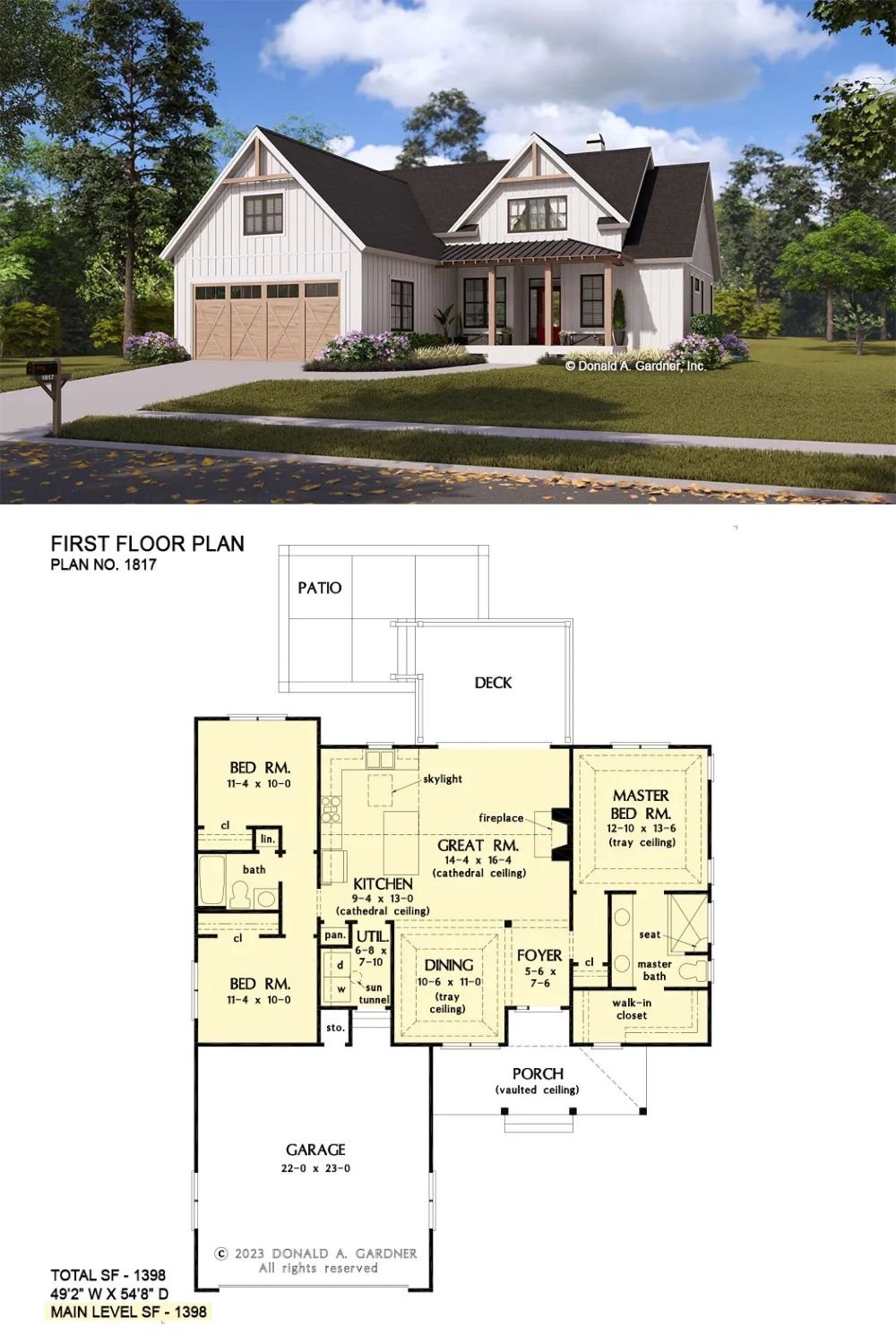 The Thorncrest 3-Bedroom Modern Farmhouse with 2-Car Garage and Open-Concept Living (Floor Plan)