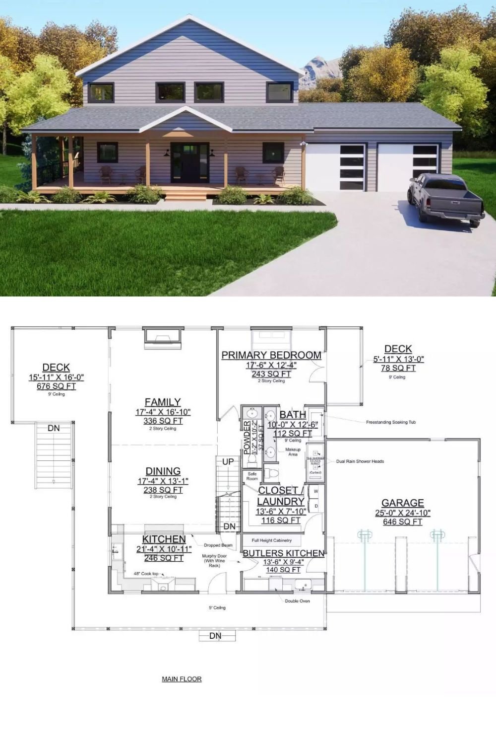 3-Bedroom Willowmarsh Hollow Country-Style Home with Loft and Walkout Basement (Floor Plan)