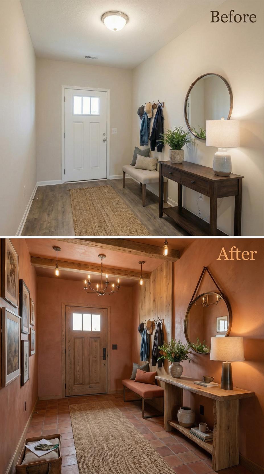 Terracotta Walls and Wood Beams Bring Southwestern Warmth