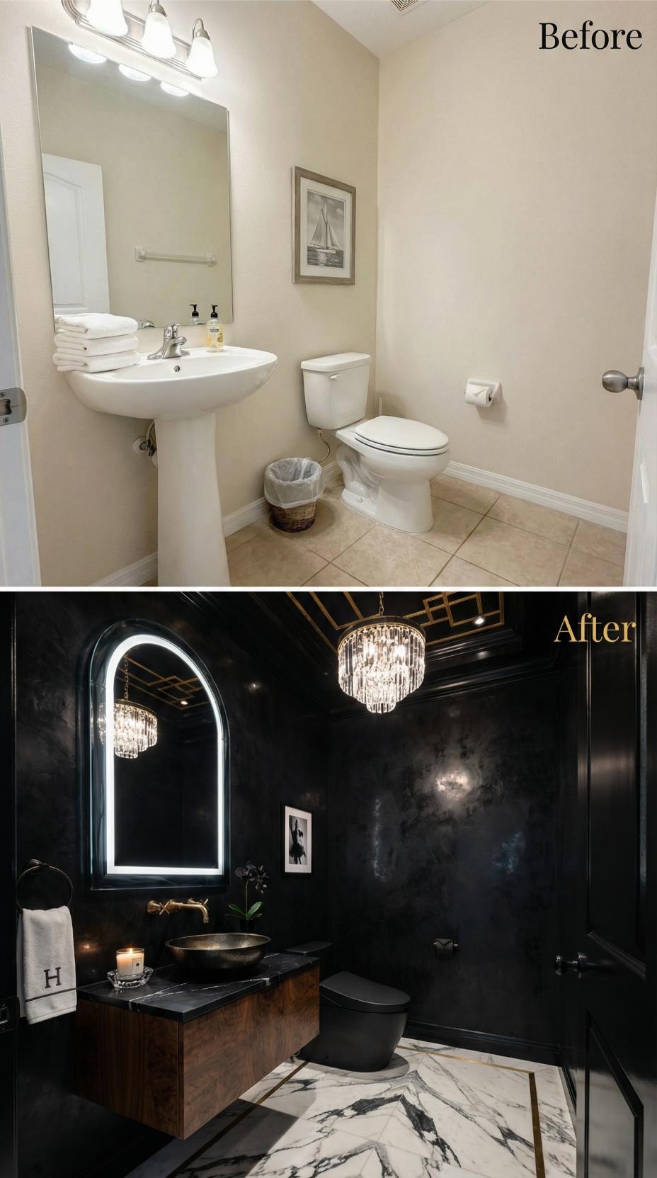 Beige Neutrals Surrendered to Black Glamour and Gold Details