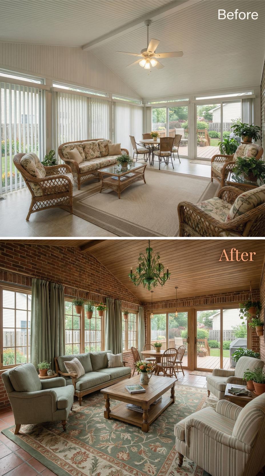 Ribbed Vinyl Panels Give Way to Exposed Brick and Wood Planks