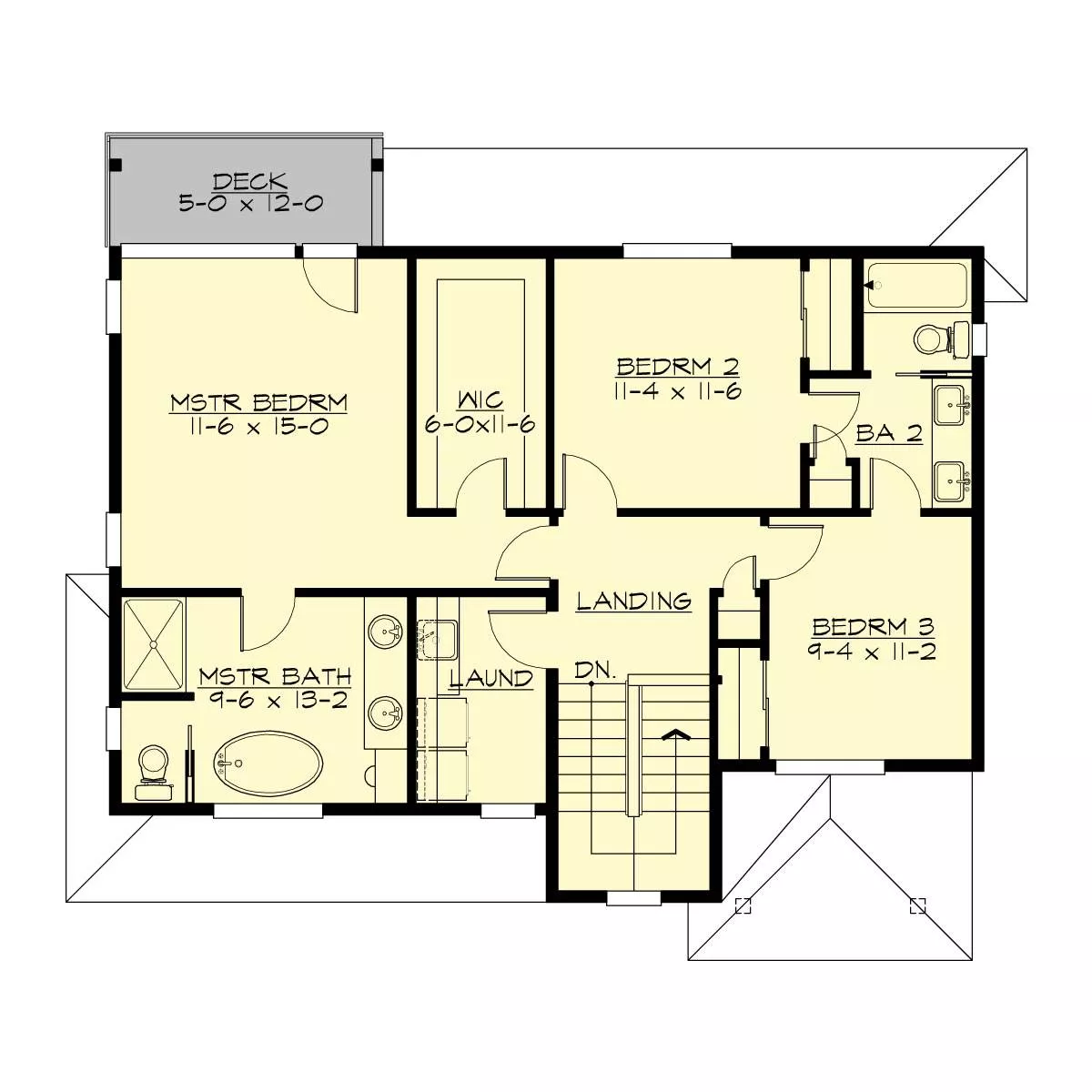 Upper Floor Plan: Three Bedrooms Cluster Around a Central Landing That Keeps Everyone Close