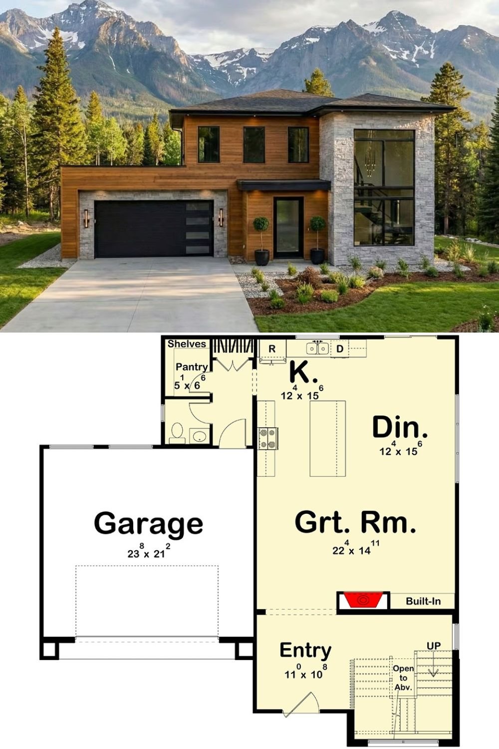 Northwest Modern Home with Balcony and 4 Bedrooms (Floor Plan)