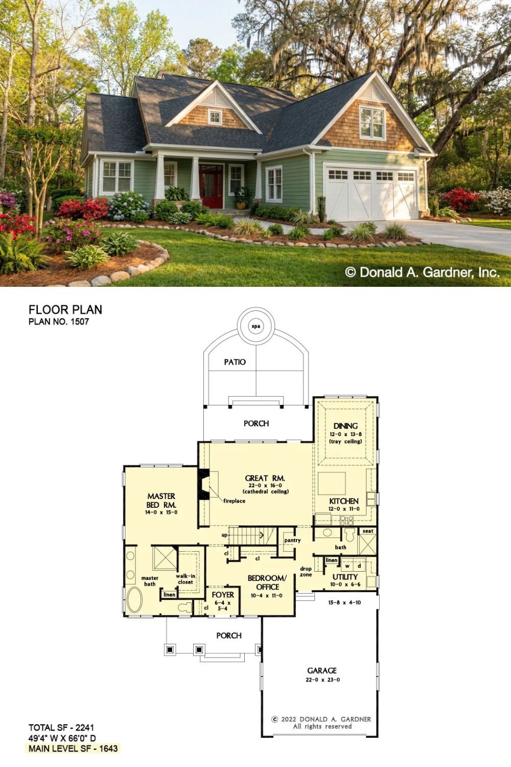 Cottage-Style 4-Bedroom The Chloe Home with Bonus Room and Covered Front Porch (Floor Plan)