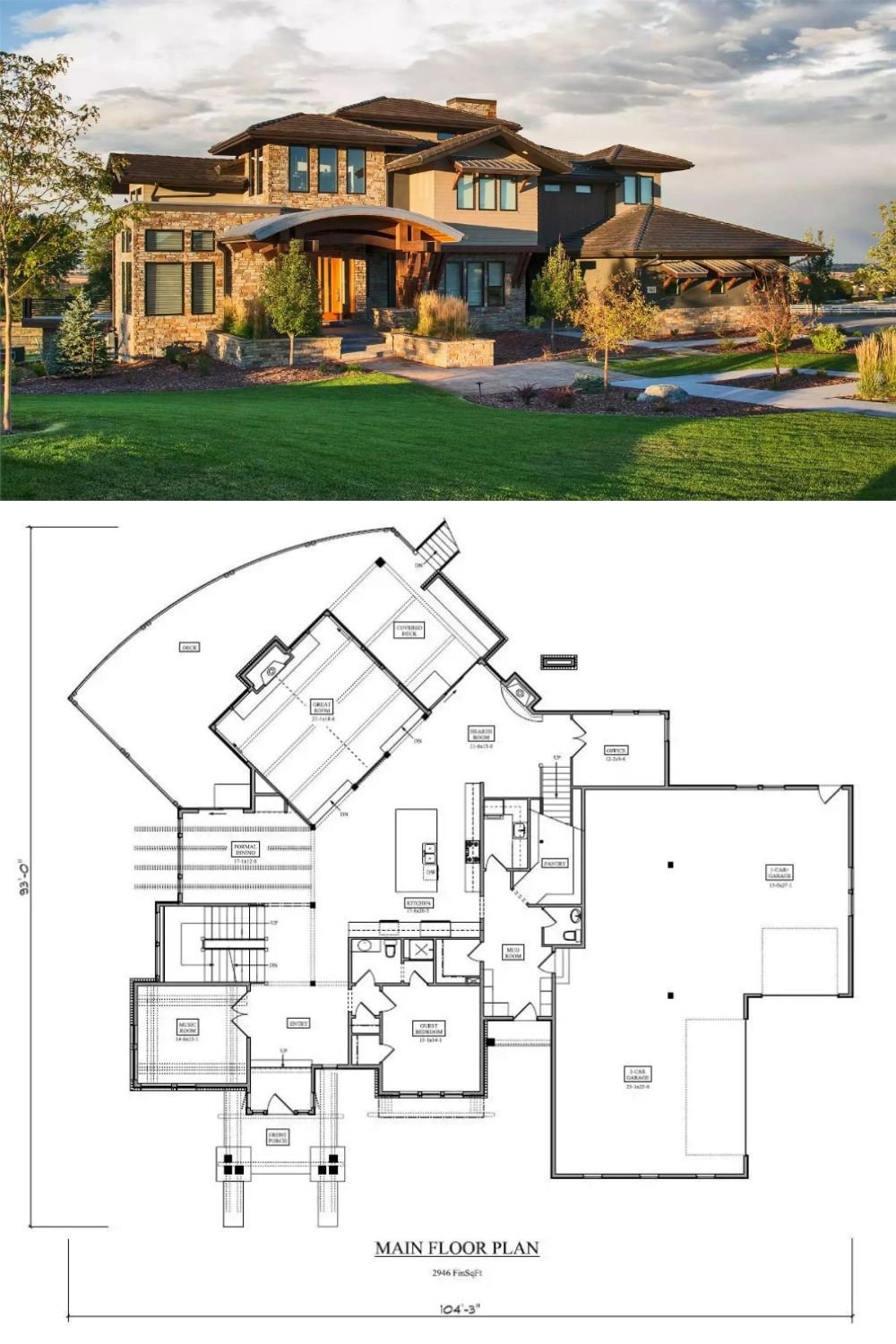 5-Bedroom Meadowlight Lane Craftsman Home with Wet Bar and Walkout Basement (Floor Plan)