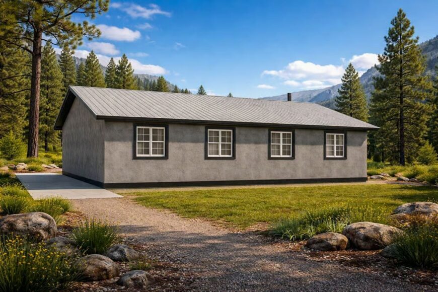Rustic 2-Bedroom Cabin with Open Floor Plan and Covered Front Porch ...