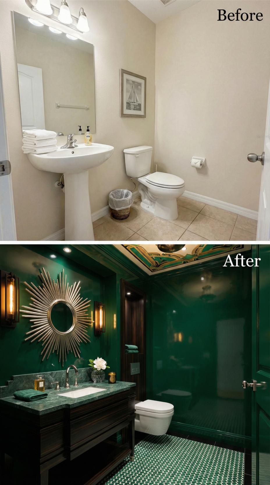 Emerald High-Gloss Lacquer Erases Beige Builder Basics