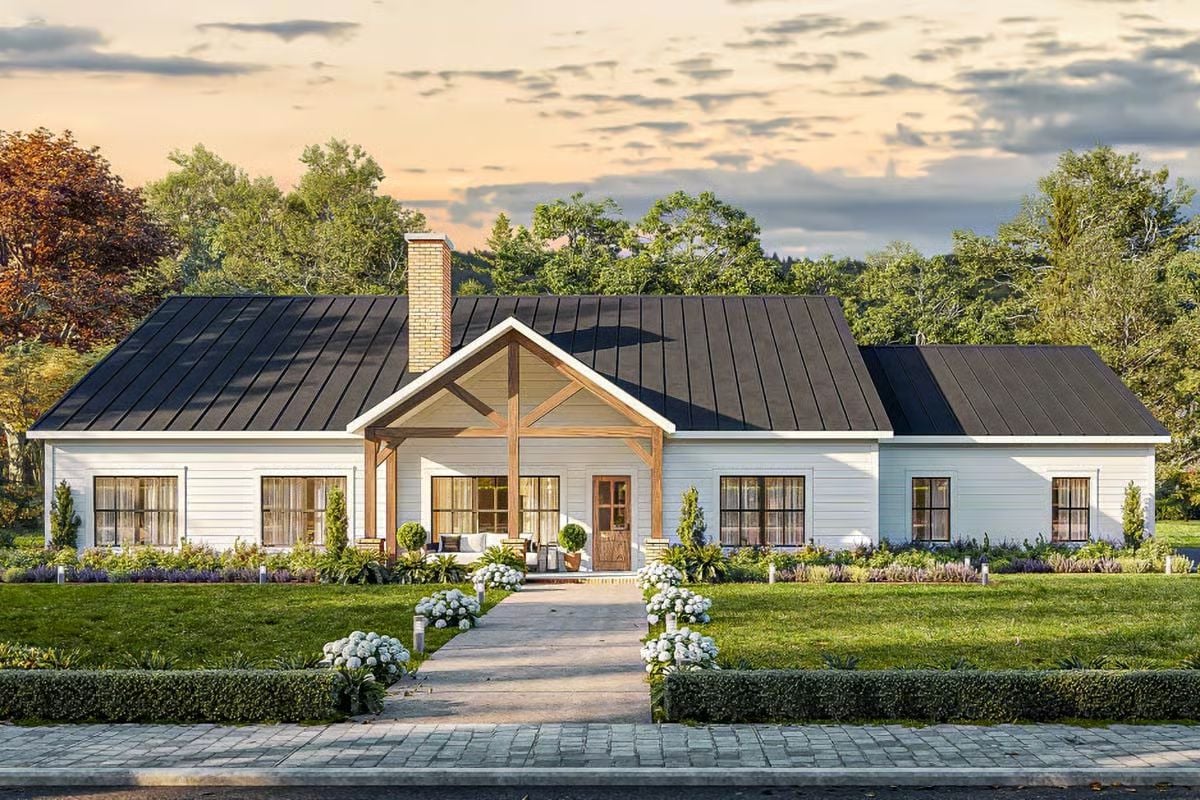 4-Bedroom Modern Farmhouse with Double Garage and Open-Concept Living (Floor Plan)